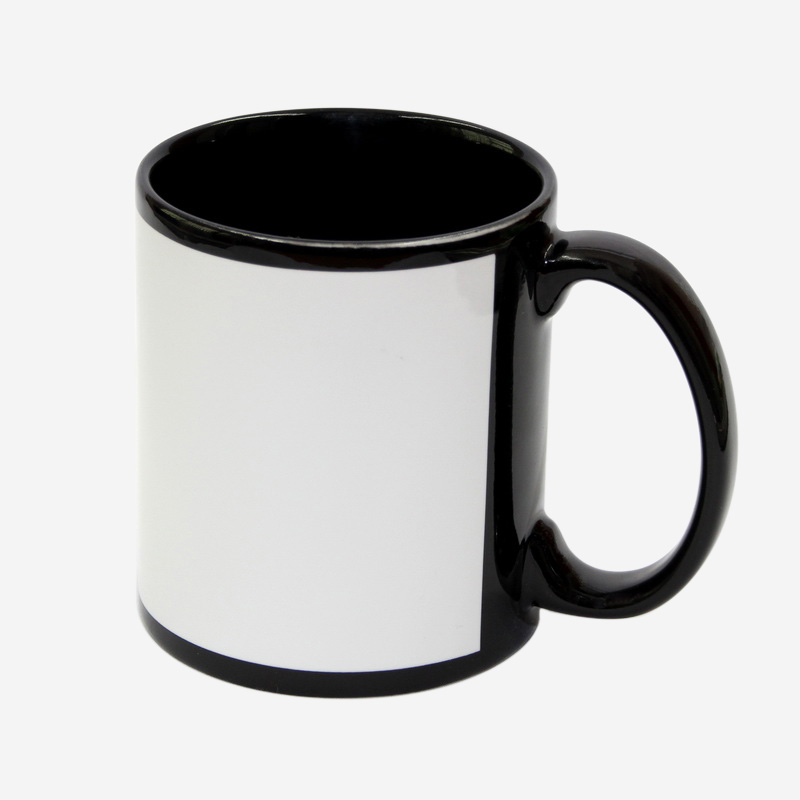 10oz wycombe mug black whith stripe Dye sublimation